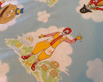 Vintage 1970s Mcdonald's Twin Flat Sheet Texmade Truprest II