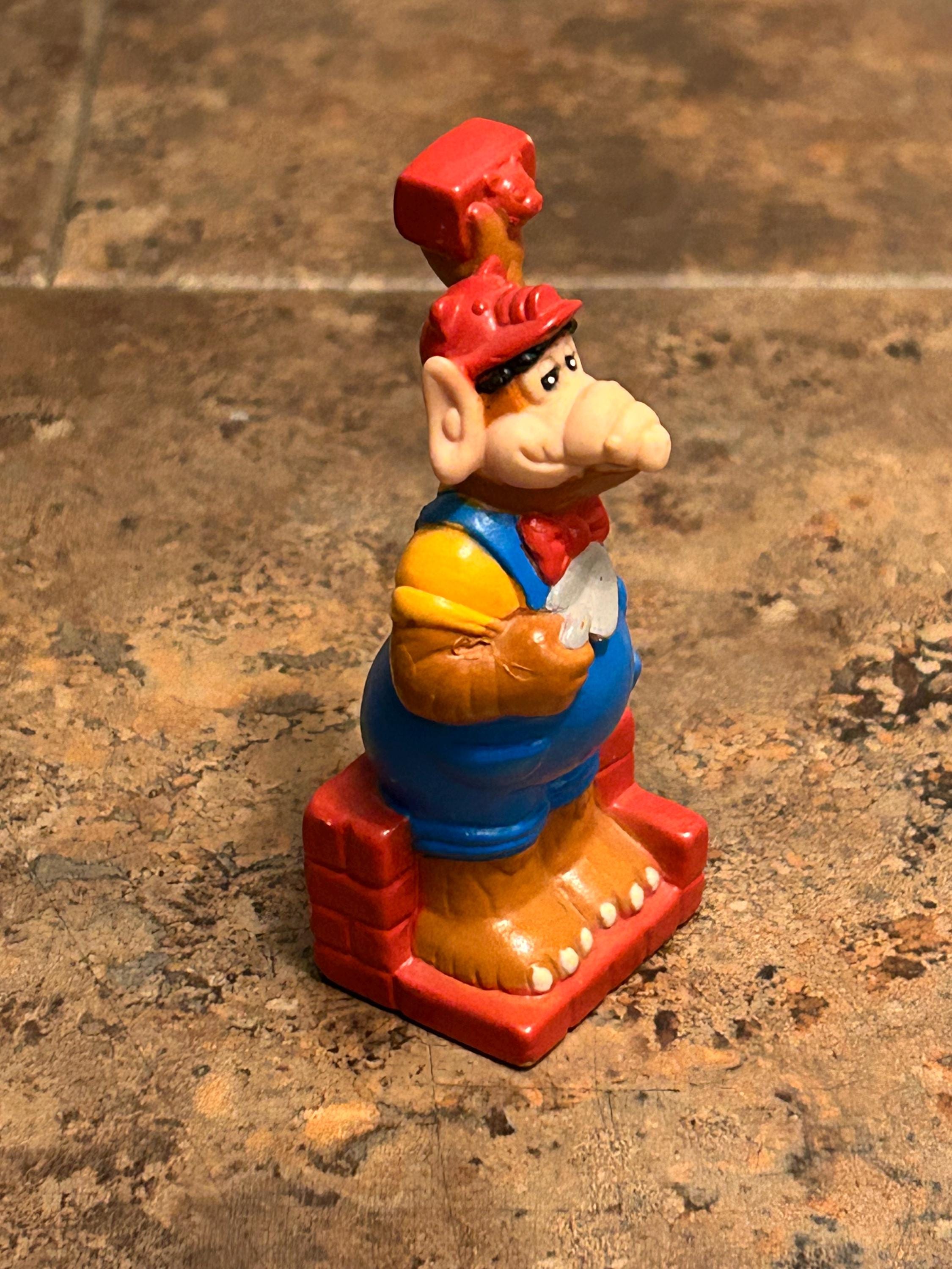 1990 ALF Brick Layer Wearing Suspenders Toy Mini Figure - Wendy's