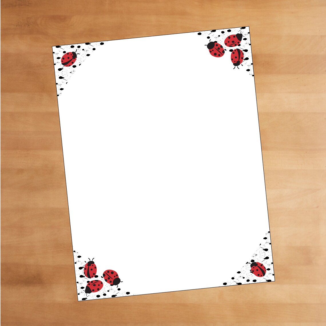 Lovely Ladybugs Stationery Set 25 8.5 X 11 Etsy