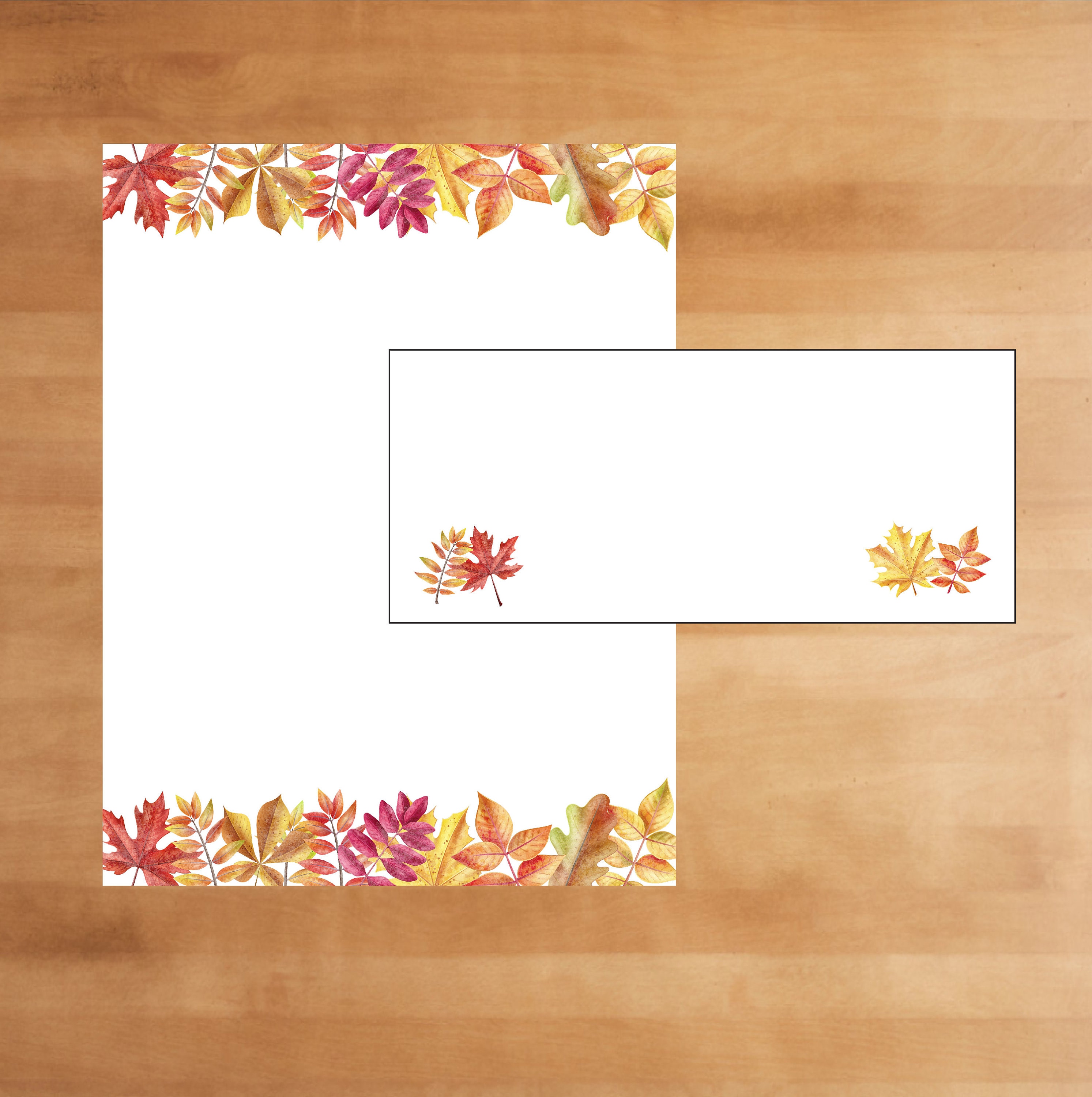 Autumn Leaves Stationery Set 25 8.5 x 11 Sheets Etsy