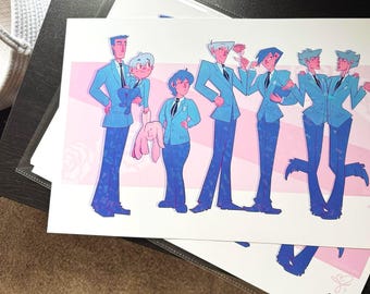 Ouran High School Host Club - Limited Run Anime Art Print - holographic character lineup nostalgic 00s anime