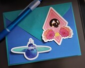Sad Skulls Sticker Pack - Set of 2 - Depression Grief Floral Aesthetic Skull Art