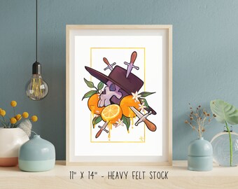 Pride Pirate Skulls - No. 04 (Large, Felt Stock) - OFMD Inspired Artwork 11x14" Premiere Print