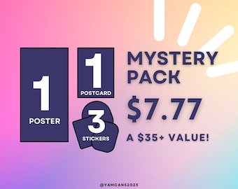 RANDOM MYSTERY PACK : 1 Poster + 1 Postcard + 3 Stickers