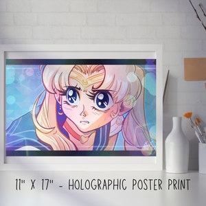 Sailor Moon Redraw : Holographic Anime Art Poster 11x17&quot;