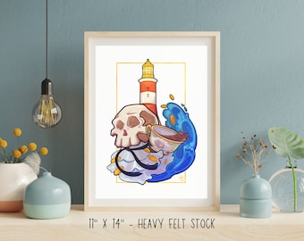 Pride Pirate Skulls - No. 02 (Large, Felt Stock) - OFMD Inspired Artwork 11x17" Premiere Print