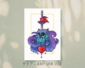 Pride Pirate Skulls - No. 03 (Small, Satin Stock) - OFMD Inspired Artwork 5x7" Postcard Print