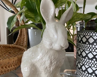 Ceramic Bunny Planter Pot/ Off White Easter Rabbit Planter Pot/ Succulent Planter/ Indoor Plant Pot