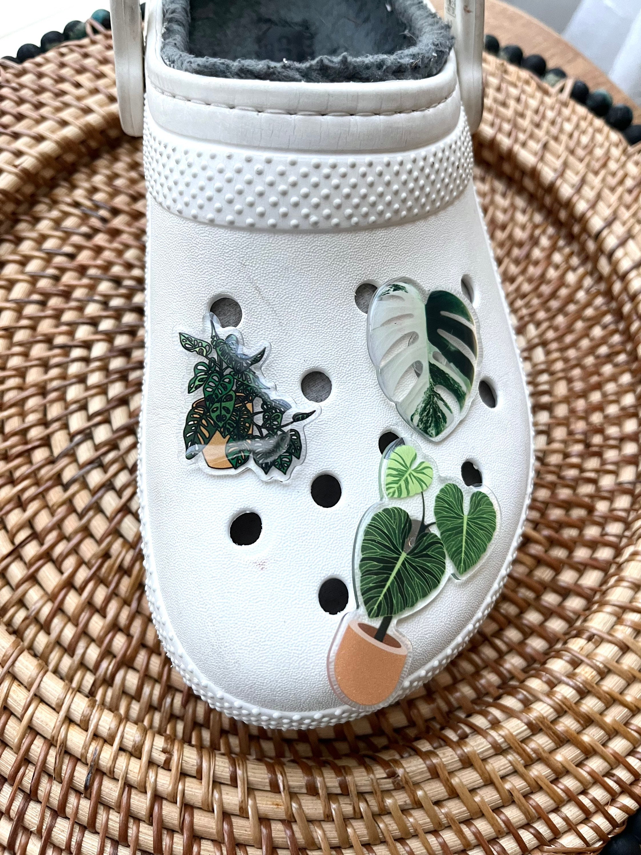 Monstera Albo Variegated Plant Leaf Charm for Shoes, Crocs Plant Charm,  Indoor Plant Pin Charm for Clogs, Houseplant Accessories for Shoes 