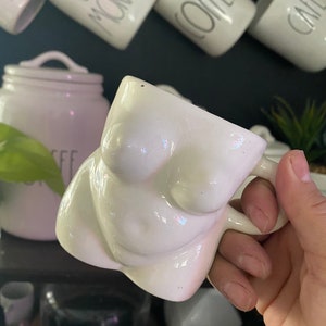Female Body Positivity Coffee Tea Cup Mug/ Off-White Body Mug/ Women or Girl Body Mug for Gift or Present