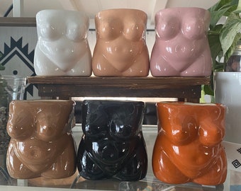 Modern Female Body Planter Pot, Girl Body Positivity Decor