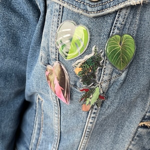 Polka Dot Begonia Plant Leaf Pin for Jacket, Indoor Plant Pin Charm for Backpack or Tote Bag, Houseplant Accessories