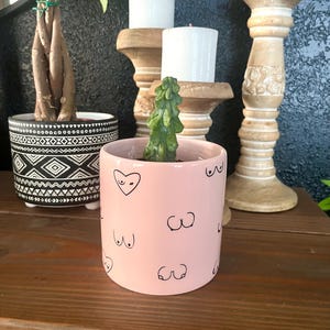 Body Positive Pink Ceramic Planter, Medium 4.5” Pot, Women Empowerment Present