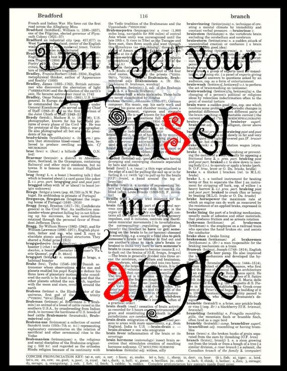 Tinsel in a Tangle Christmas Dictionary Art Print Wall Etsy
