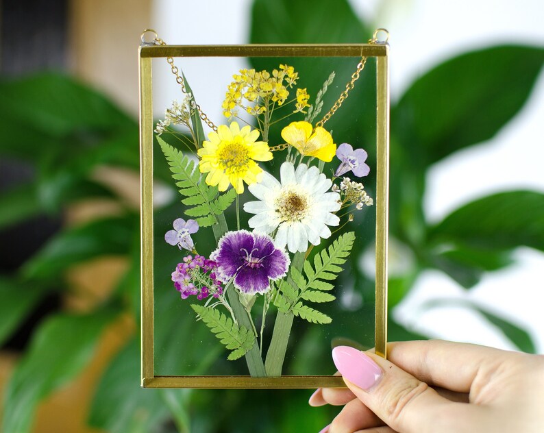 Pressed Flower Frame Framed Pressed Flowers Floating Frame Etsy