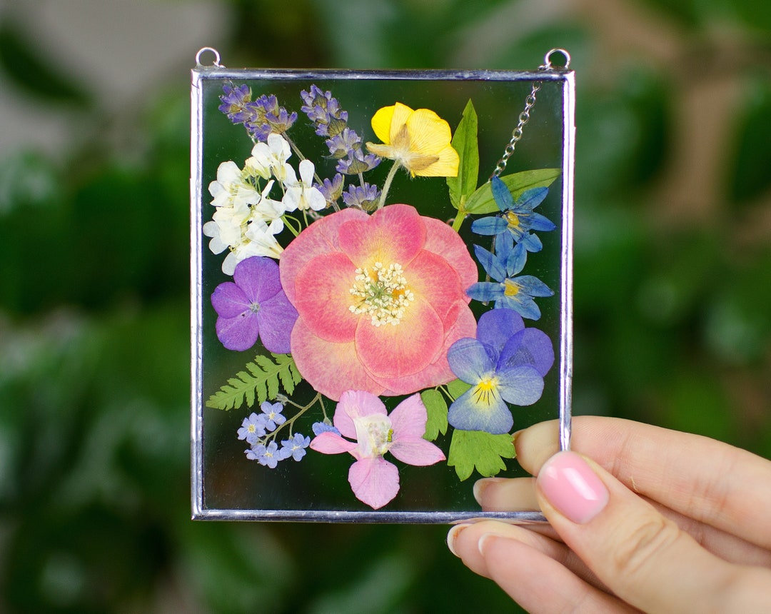 Pressed Flower Frame Framed Pressed Flowers Floating Frame Etsy