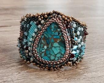 Blue Copper Turquoise Cuff Bracelet