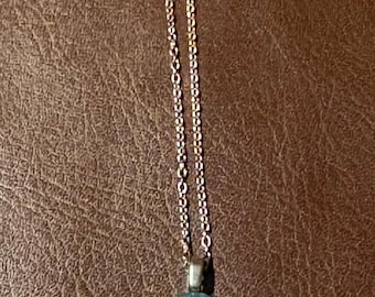 1" Lake Michigan Leland Blue pendant on 18” .925 Sterling Silver