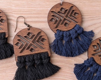 Geometric Macrame Earrings