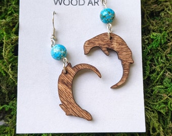 Otter Earrings with Blue Jasper