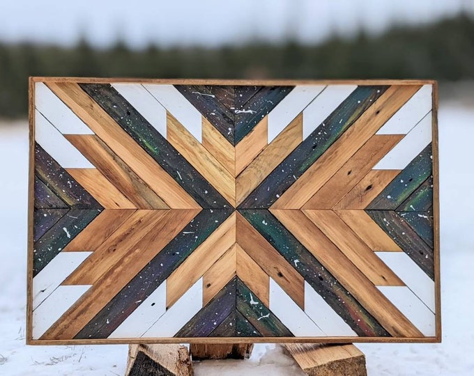 Featured listing image: Supernova - Cosmic Geometric Wood Art