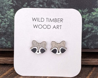 Raccoon Studs - Woodland Creature Earrings