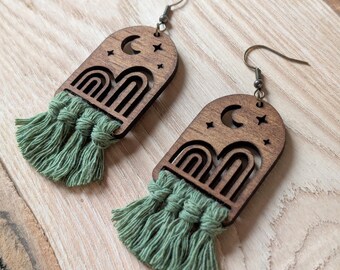 Night Arches Macrame Earrings