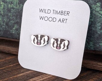 Badger Earrings - Woodland Creature Earrings