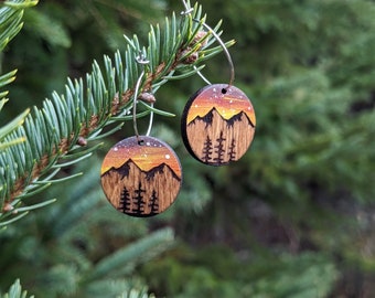 Starry Mountain Hoop Earrings