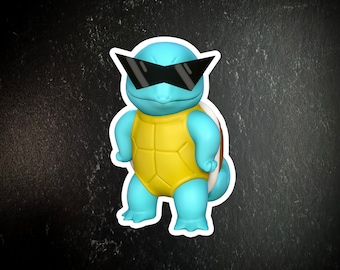 Squirtle Squad Squirtle // Die-Cut Vinyl Sticker // Waterproof // Pokémon Inspired