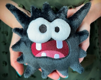 Fuzzy Plush // Black // Handmade Plushie // Paper Mario TTYD Inspired