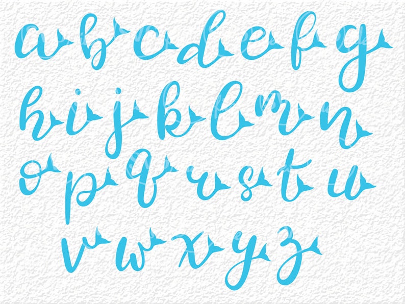 Download Letters with tail SVG Font with tail svg Mermaid letters ...