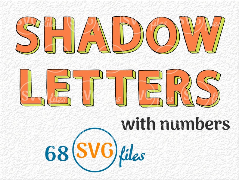 Shadow letters SVG Handwritten letters svg 3D letters svg | Etsy