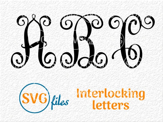 Interlocking Letters SVG Vine Letters Svg Interlocking | Etsy