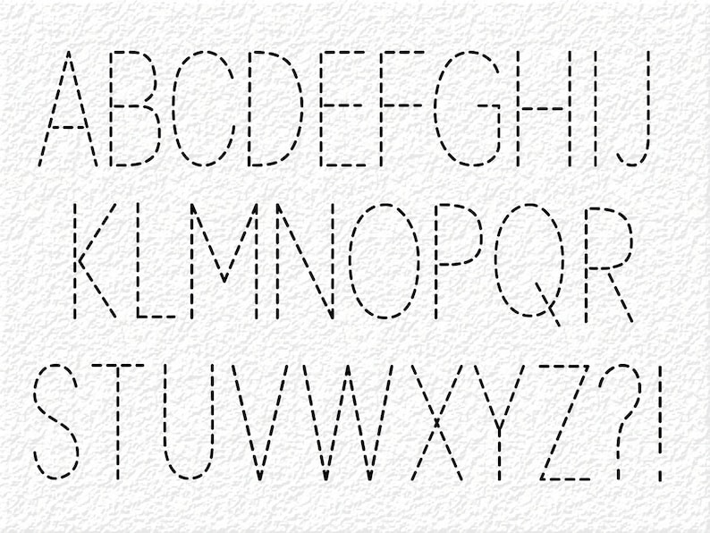 Trace letters SVG Trace alphabet svg Trace font svg Tracing Etsy