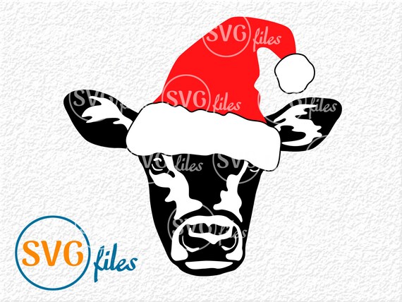 Download Cow Face Svg Christmas Cow Svg Santa Cow Svg Cow Head Etsy