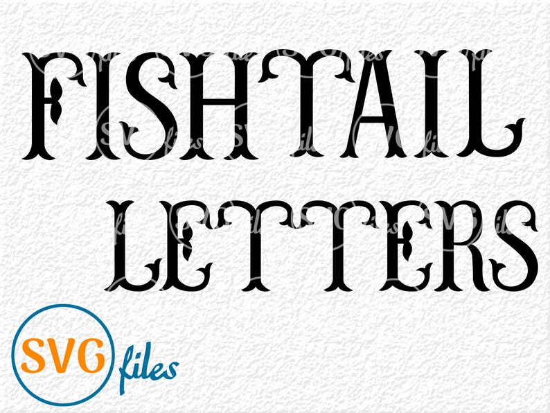 Fishtail letters SVG Fishtail alphabet svg Fishtail letters Etsy