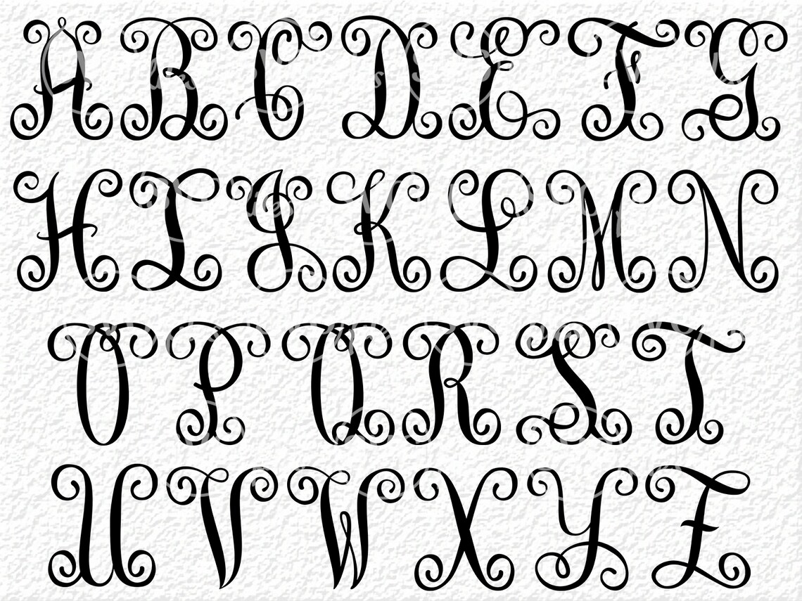 Interlocking letters SVG Vine letters svg Interlocking | Etsy
