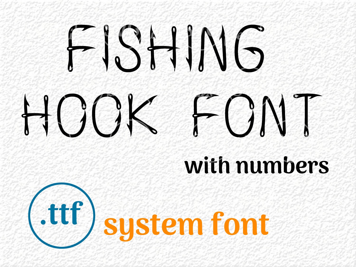 Fishing hook font - TTF font - System font - Inatsllable font
