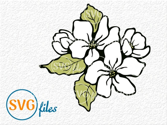 Apple Blossom Svg Blossom Cut File Silhouette Cricut Svg Etsy