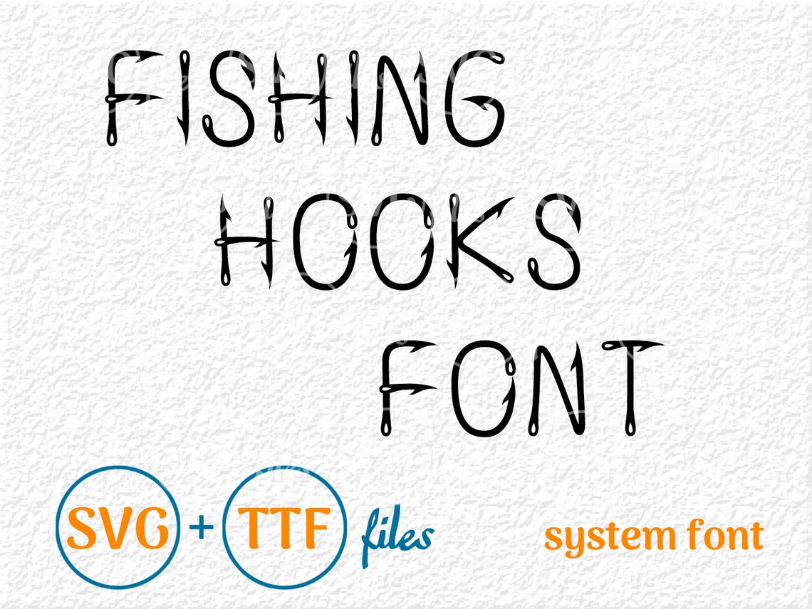 Fish hooks letters Fishing hooks font SVG Font ttf Separate Etsy