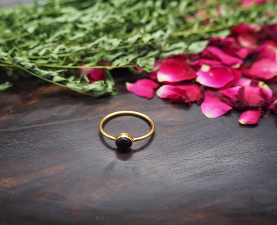 Sani Onyx Sterling Silver 925 18ct Gold Plated Ring Etsy