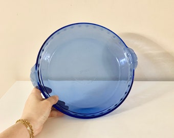 Vintage Cobalt Blue Pyrex Pie Plate 9.5in 24cm USA Glass Baking Dish, Pie Plate