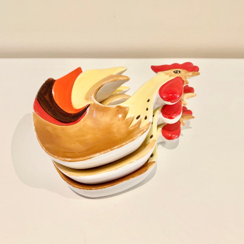 Set of 3 Vintage Holt Howard Coq Rouge Rooster Nut Candy Dish Etsy