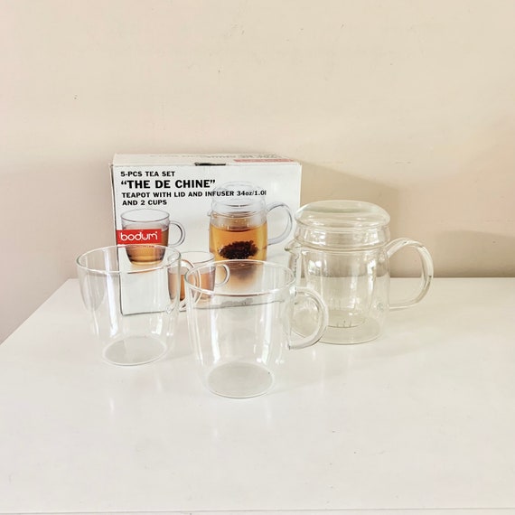 Danish Modern Bodum Glass Coffee Mugs, as in Star Trek - Set of 10