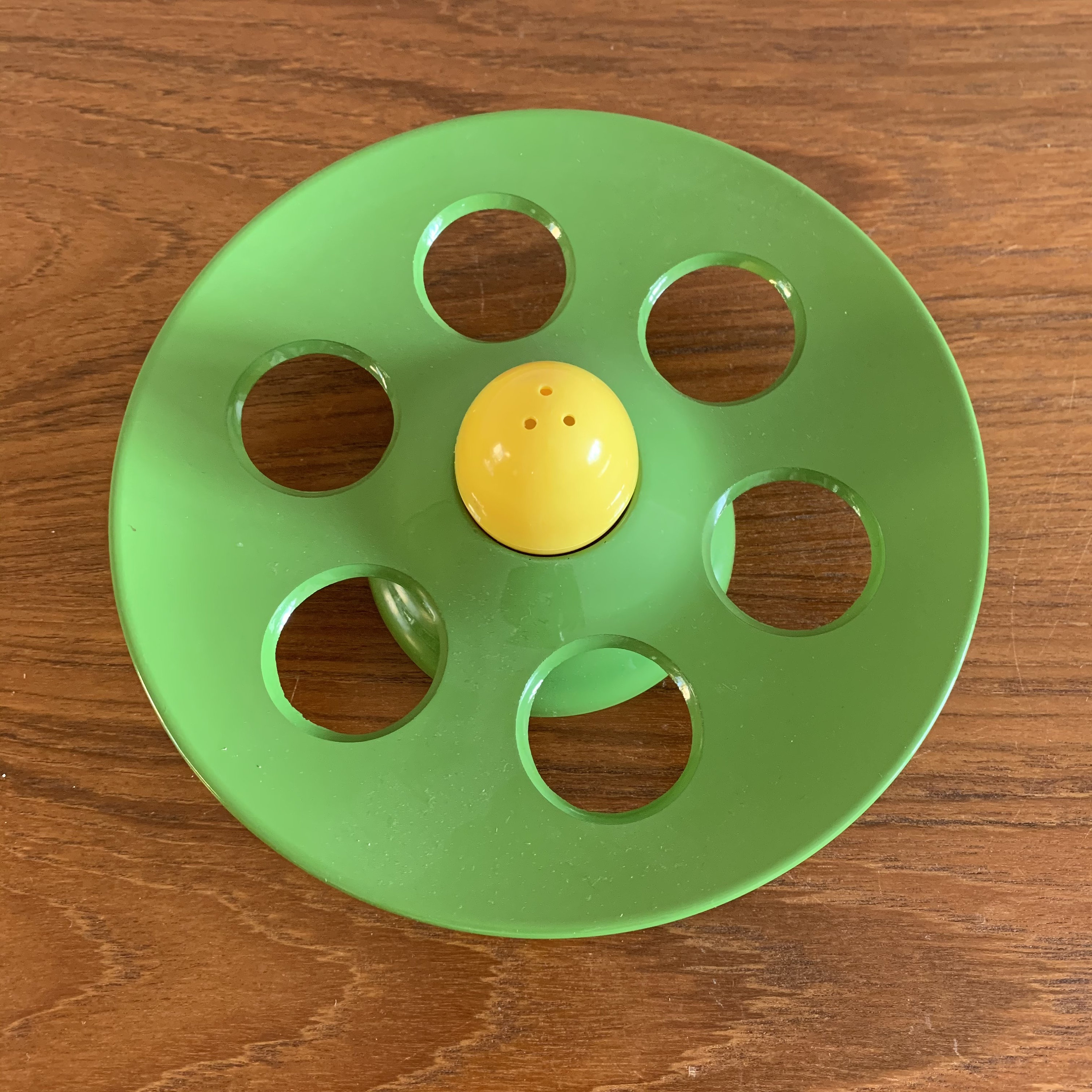 Vintage Green Plastic 6 Boiled Egg Serving Tray With Yellow Etsy