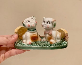 Set of 3 Vintage Anthropomorphic Dog Salt and Pepper Shakers, Flossie & Fido Salt Pepper Shaker Set