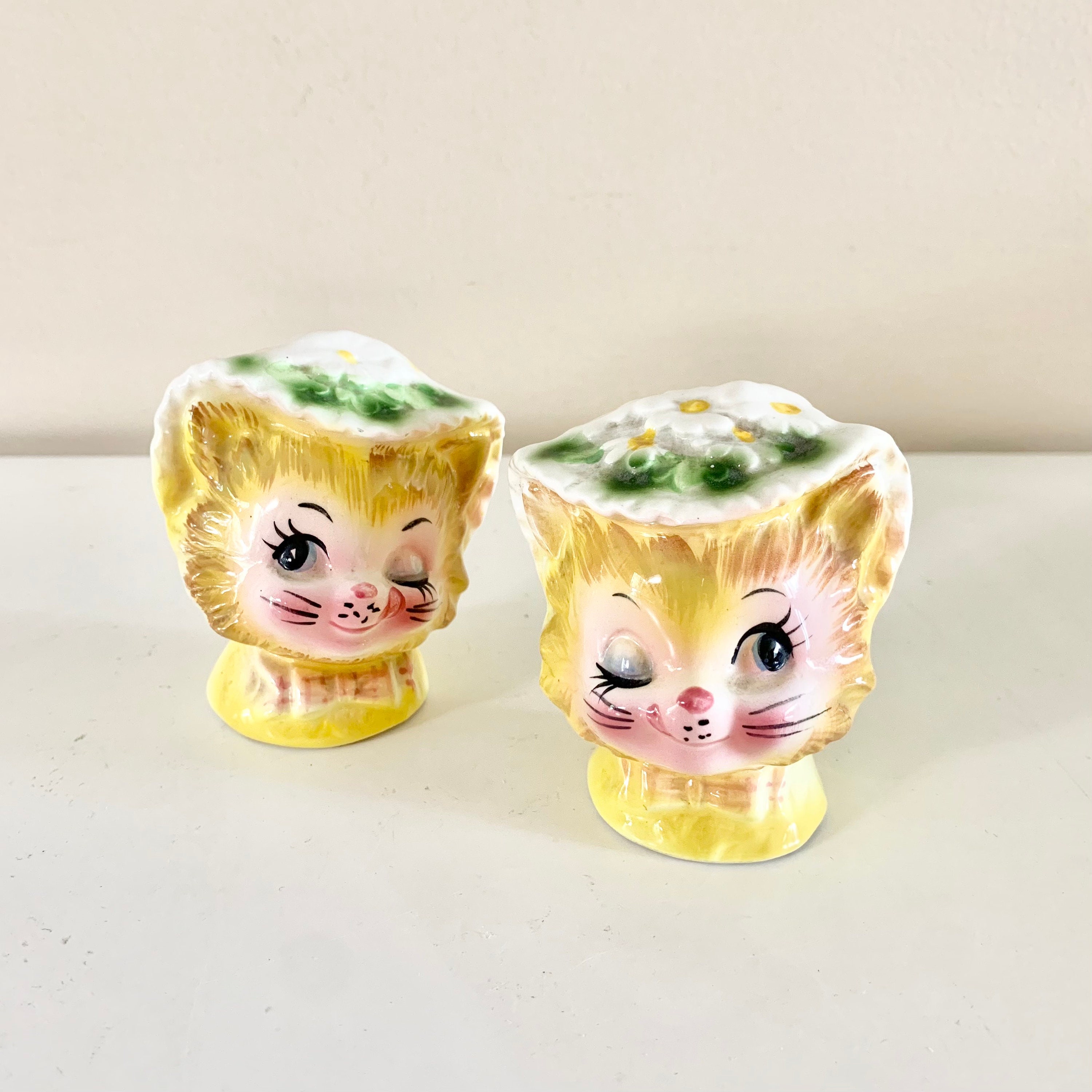 Vintage Enesco Winking Kitty Miss Priss Cat Salt and Pepper Etsy