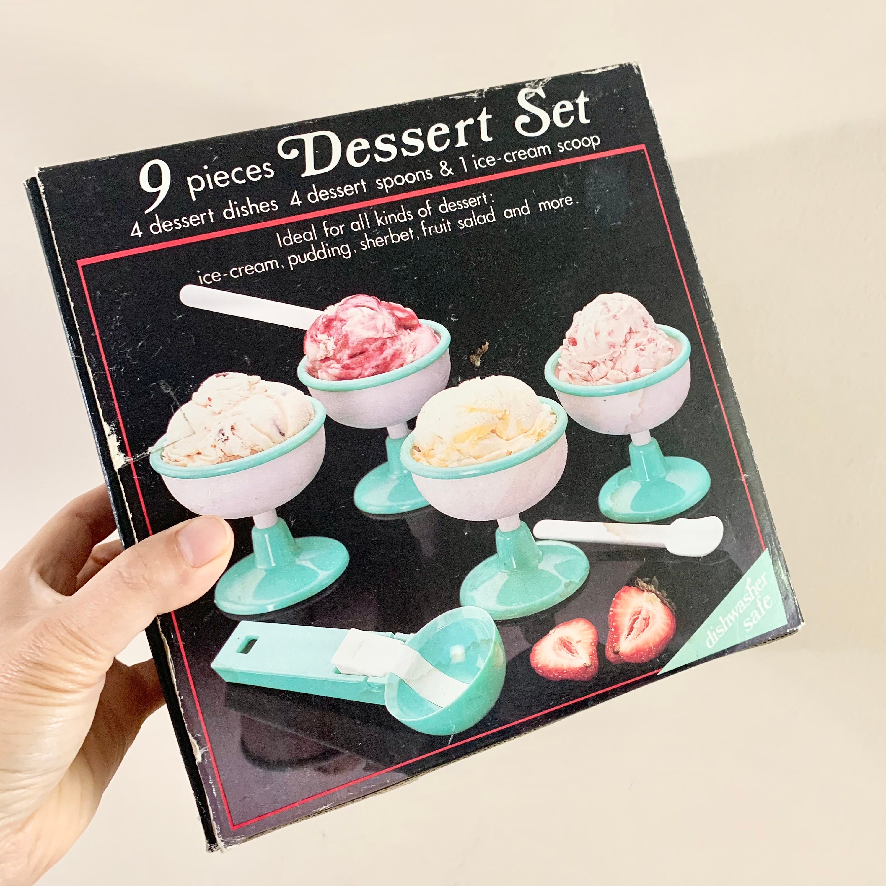 Vintage, Dining, 35 8piece Reusable Dessert Set Ice Cream Bowls Matching  Spoons
