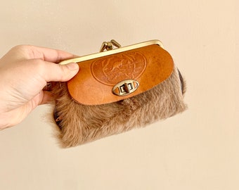 Vintage Fur and Leather Wallet Australian Souvenir